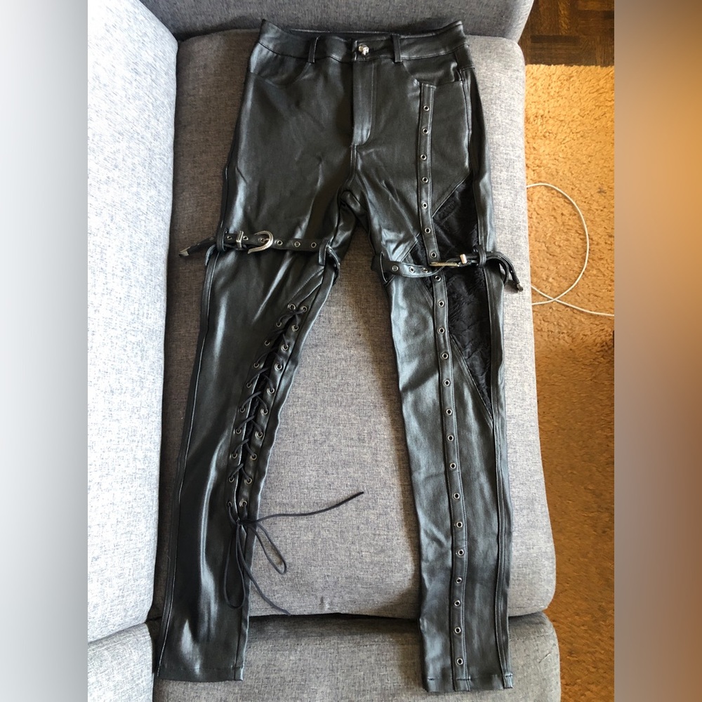 Punk Rave Gothic PU leather pants